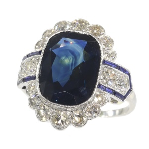 Transitional Deco: Sapphire & Diamond Ring